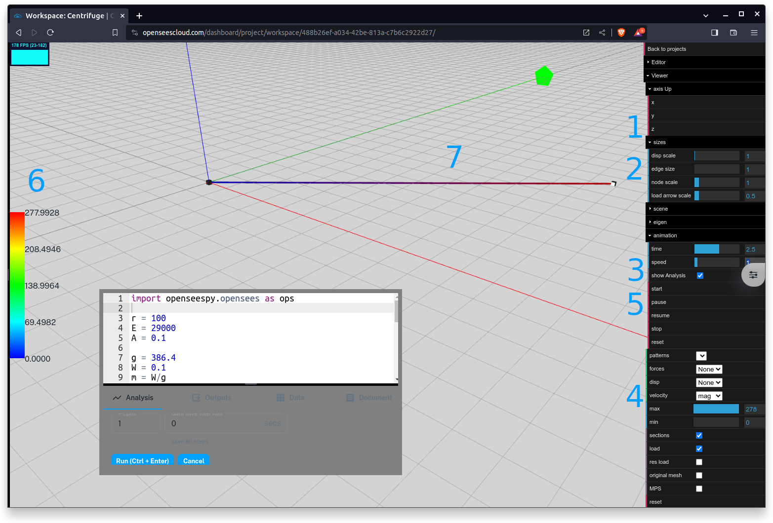 OpenSees Cloud model viewer