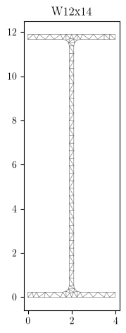 Discretization of W12x14 section