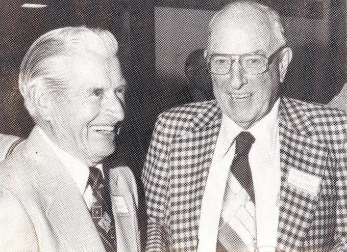 Glenn Holcomb (R) with former OSU baseball coach Ralph Coleman in 1978. (Image copyright held by OSU Libraries)