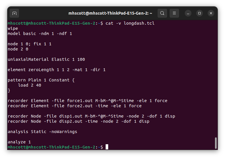 Tcl script viewed in ASCII coding