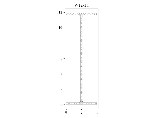 Discretization of W12x14 section