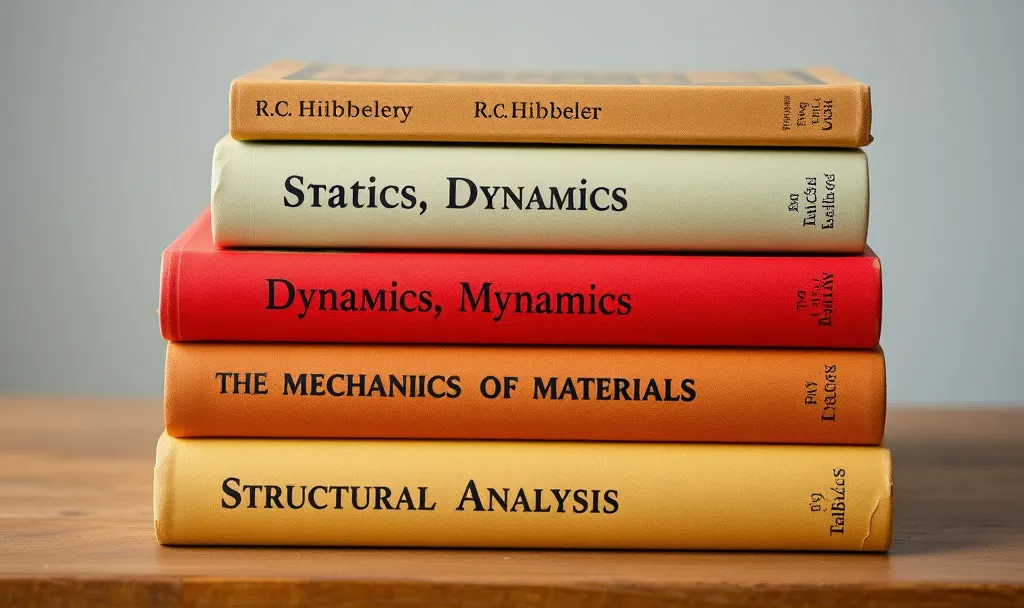 Stack of engineering mechanics textbooks